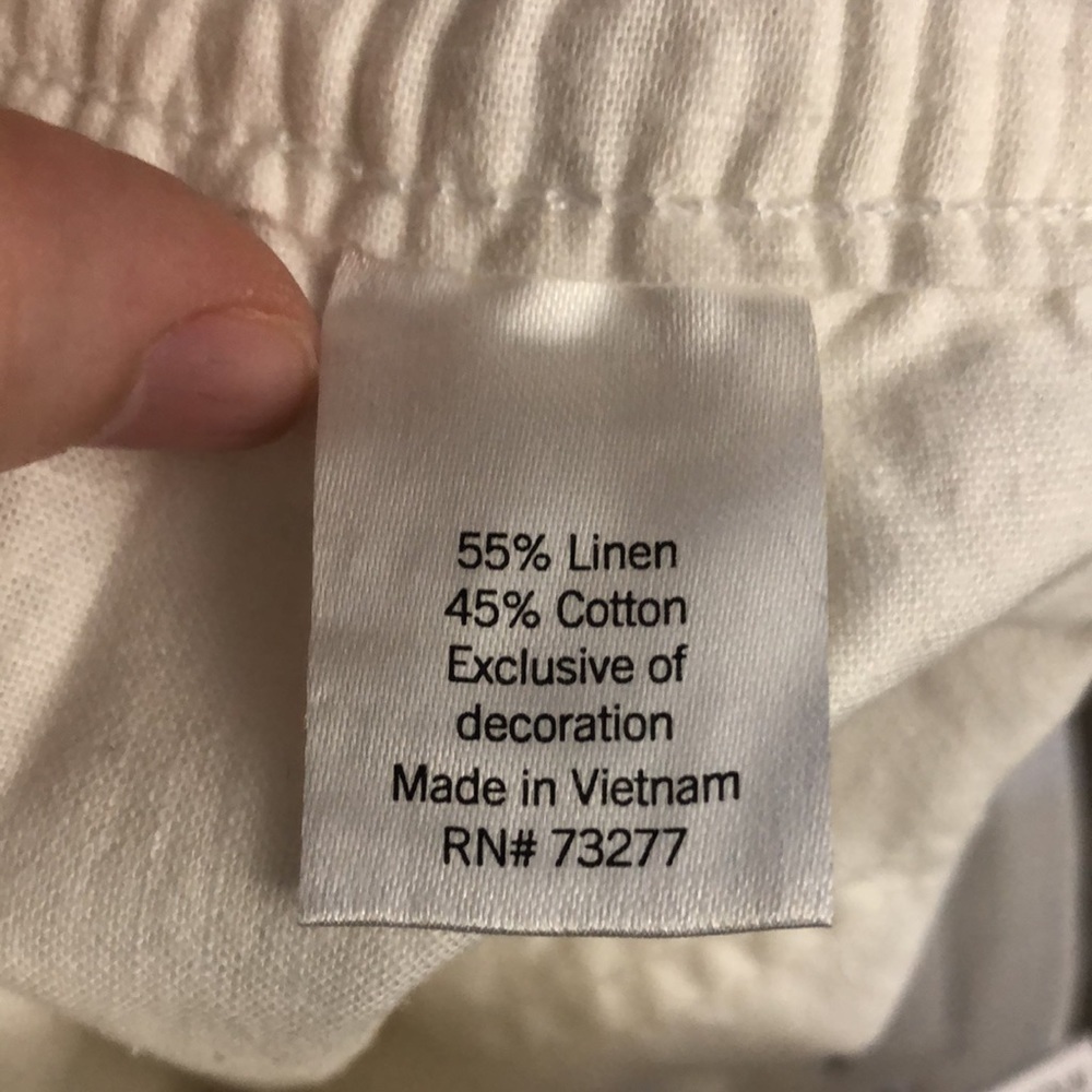 NWT Sonoma White Linen Pants, size medium - Picture 5 of 9